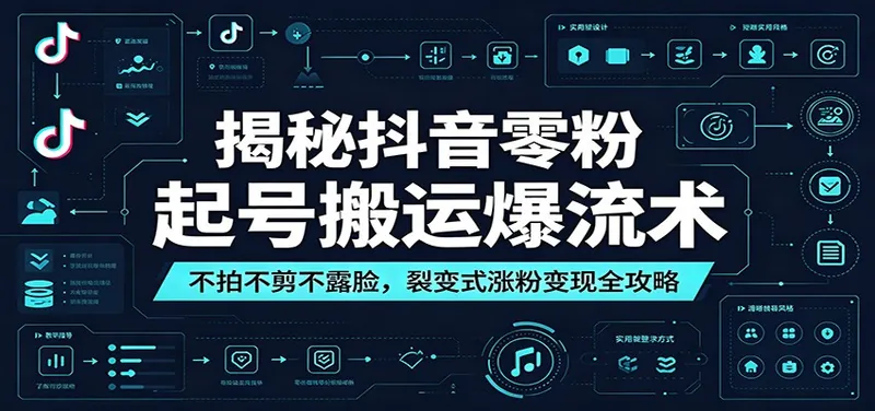 38b9fcdeab8d1d20e59548e345947e1c.jpeg 揭秘抖音零粉起号搬运爆流术:不拍不剪不露脸,裂变式涨粉变现全攻略
