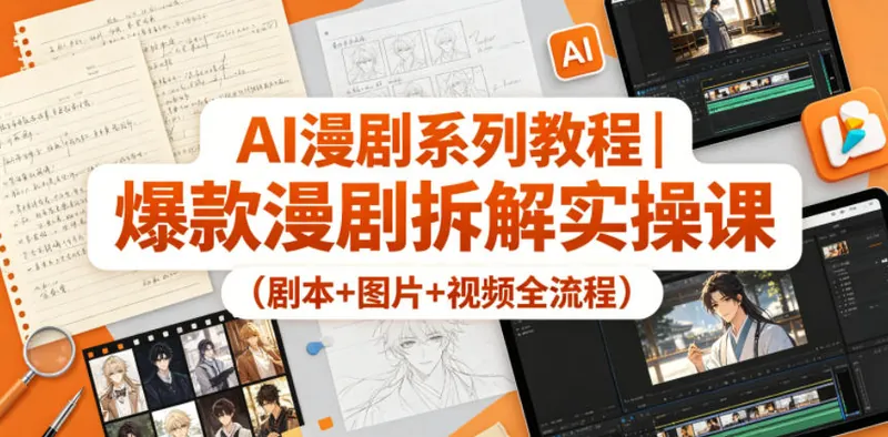 d1e261089c9992c8e21f13ef384875a8.jpeg AI漫剧系列教程|爆款漫剧拆解实操课(剧本+图片+视频全流程)