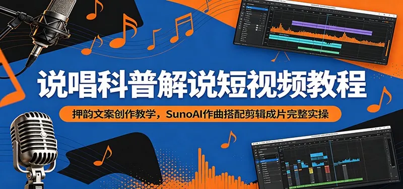 920611681b5d38827ad672162e13fdd6.jpeg 说唱科普解说短视频教程:押韵文案创作教学,SunoAI作曲搭配剪辑成片完整实操