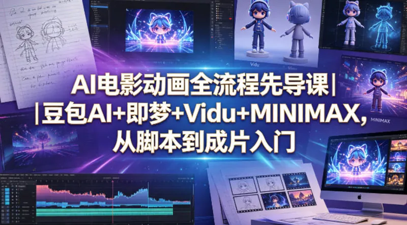 79629ae081f2bdeb9ba3174ea485afb4.jpeg AI电影动画全流程先导课|豆包AI+即梦+Vidu+MINIMAX,从脚本到成片入门