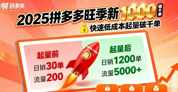 2025拼多多旺季新老店铺——快速低成本起量破千单