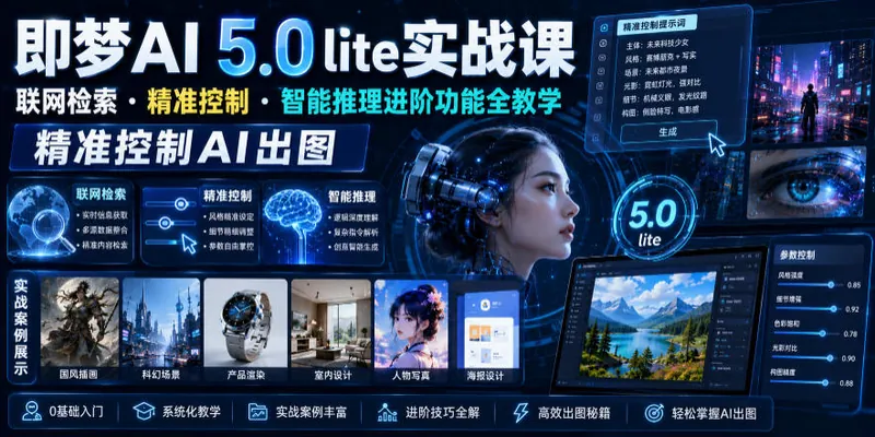 cc64dcab7b4cc2a7cae25883a7f0329d.jpeg 即梦AI 5.0 lite实战课,联网检索・精准控制・智能推理进阶功能全教学,精准控制AI出图
