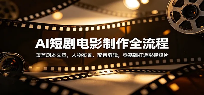 f7a2cc9fd24578db94fad02c82be2514.jpeg AI短剧电影制作全流程:覆盖剧本文案,人物布景,配音剪辑,零基础打造影视短片