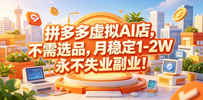 3df10a3929e4df41af47fca2533e1214.jpeg 拼多多虚拟AI店,不需选品,月稳定1-2W,永不失业副业!【揭秘】