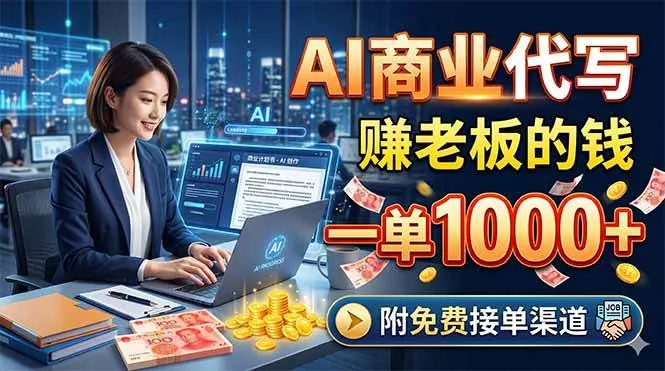 3a51ce4c486d39f904b241baae43f4f8.jpeg (18444期)AI商业代写,赚老板的钱,一单1000+,附免费接单渠道