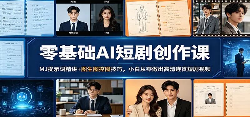 57cdba8bfcd20d9b41a049c997d65802.jpeg 零基础AI短剧创作课:MJ提示词精讲+图生图控图技巧,小白从零做出高清连贯短剧视频