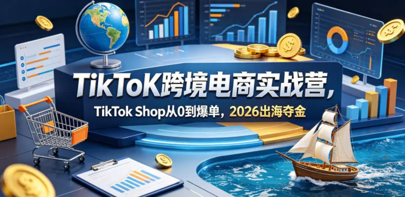 TikToK跨境电商实战营，TikTok Shop从0到爆单，2026出海夺金