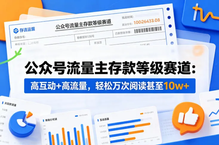 64829641866cbd0b170358335b65b271.jpeg 公众号流量主之存款等级赛道,高互动+高流量,轻松达到万次阅读,甚至10w+