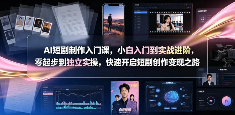 119563e3529005d51efad3311044bde3.jpeg AI短剧制作入门课,小白入门到实战进阶,零起步到独立实操,快速开启短剧创作变现之路
