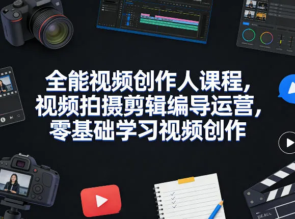 1f7660d1b63dea001e4dda4e28d63e97.jpeg 全能视频创作人课程,视频拍摄剪辑编导运营,零基础学习视频创作(更新2026年4月)