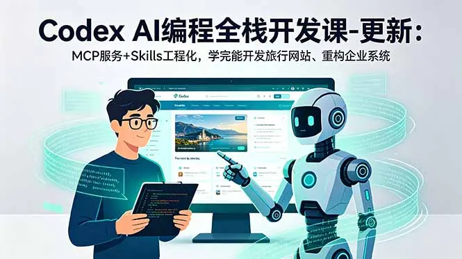 Codex AI编程全栈开发课-更新：MCP服务+Skills工程化，学完能开发旅行网站、重构企业系统