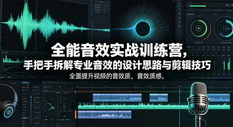 255e6ee0f019b7f79cb4f1a7ce9fa445.jpeg 全能音效实战训练营,手把手拆解专业音效的设计思路与剪辑技巧,全面提升视频的音效质感