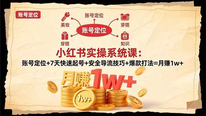 54da6630e7da1cad4a103d047febcf7d.jpeg (16554期)小红书实操系统课:账号定位+7天快速起号+安全导流技巧+爆款打法=月赚1w+
