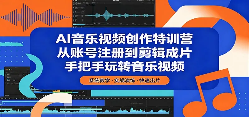 15f6c312b0f0cf0500fc1c7da4e3fb93.jpeg AI音乐视频创作特训营:从账号注册到剪辑成片,手把手玩转音乐视频