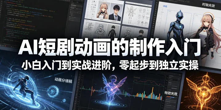 70670a8159bcdf8bf5e98e3aedcd1895.jpeg AI短剧动画的制作入门,小白入门到实战进阶,零起步到独立实操