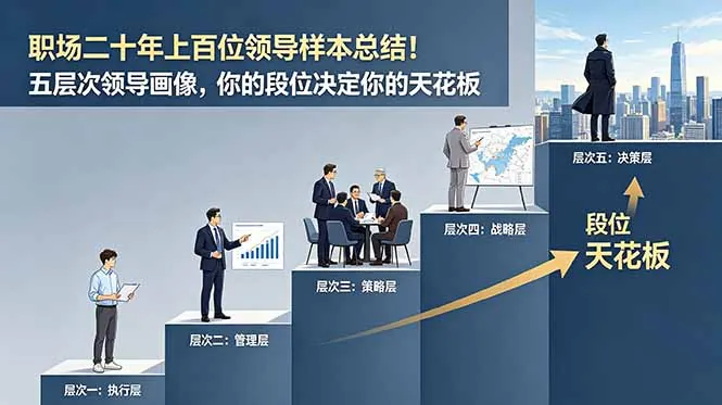 付费文章：职场二十年上百位领导样本总结！五层次领导画像，你的段位决定你的天花板