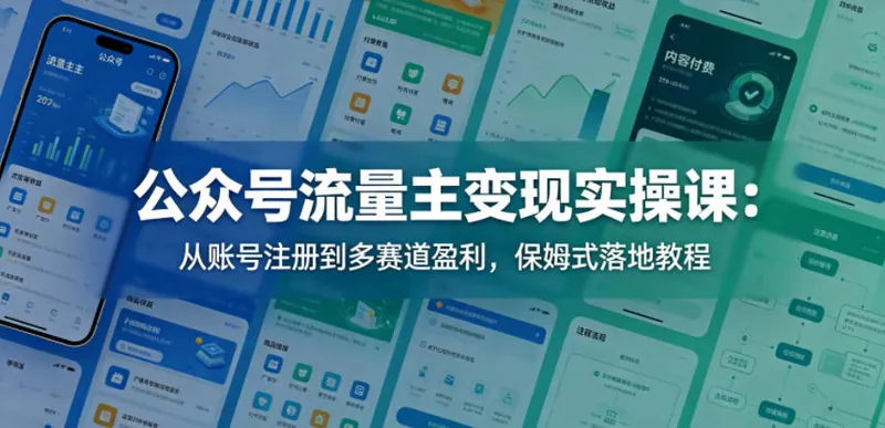d02d5c601266b1beaabacd00fe6e2ae3.jpeg 公众号流量主变现实操课:从账号注册到多赛道盈利,保姆式落地教程