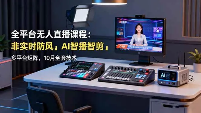 45b2dd36ac04fc5802f7af9a99f1f532.jpeg (16279期)全平台无人直播课程:非实时防风+AI智播智剪+多平台矩阵,10月全套技术