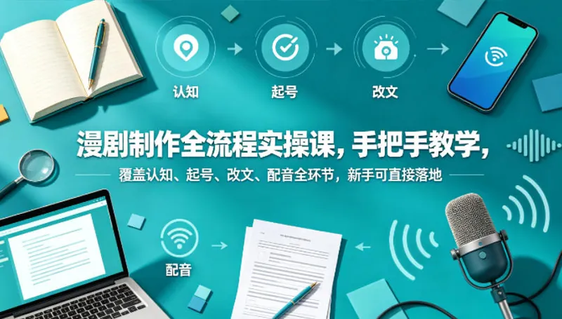 6987f40168ad4b6ab4c4bdcfd7b825d5.jpeg 漫剧制作全流程实操课,手把手教学,覆盖认知、起号、改文、配音全环节,新手可直接落地