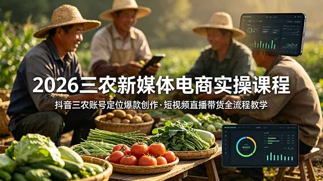 47937a91b8539a01ed07c9fa4429c09e.jpeg 2026三农新媒体电商实操课程:抖音三农账号定位爆款创作,短视频直播带货全流程教学