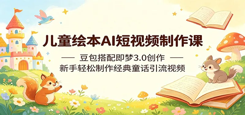 图片[1]|儿童绘本AI短视频制作课：豆包搭配即梦3.0创作，新手轻松制作经典童话引流视频|网赚金库 | 网创项目|副业兼职|轻创业|