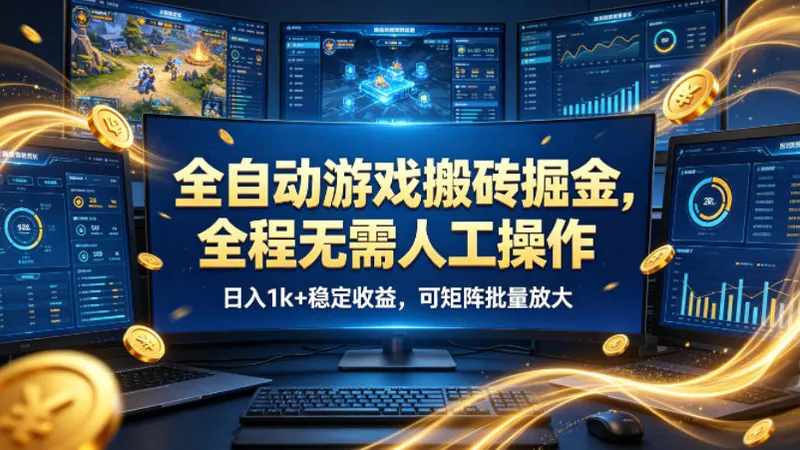 9672f52099c2fb277e6b430119499bfc.jpeg 全自动游戏搬砖掘金,全程无需人工操作,日入1k+稳定收益,可矩阵批量放大【揭秘】