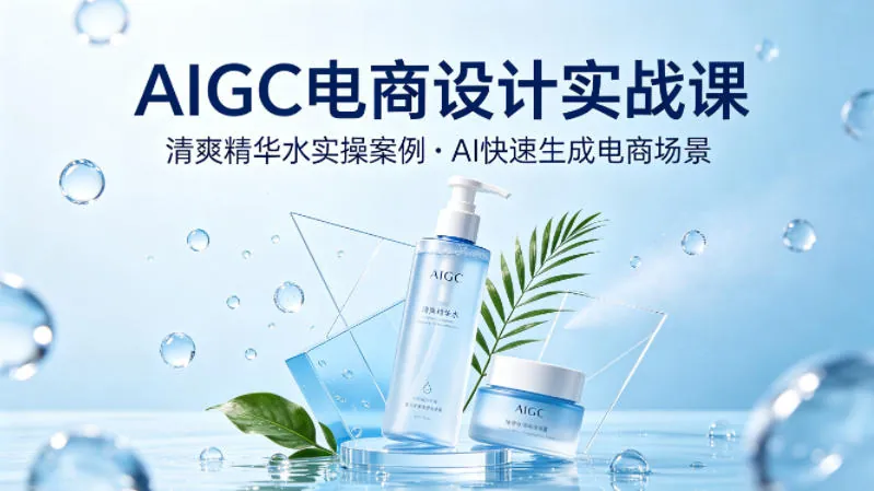 d03cca829917b9d92485136fcc3b7710.jpeg AIGC电商设计实战课,以清爽精华水为实操案例,教你用AI快速生成电商场景