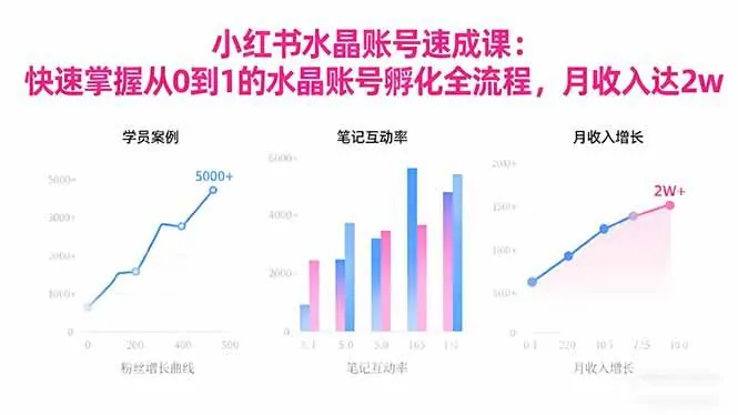 （16476期）2025小红书水晶账号速成课：快速掌握从0-1水晶账号孵化全流程，月收入达2w