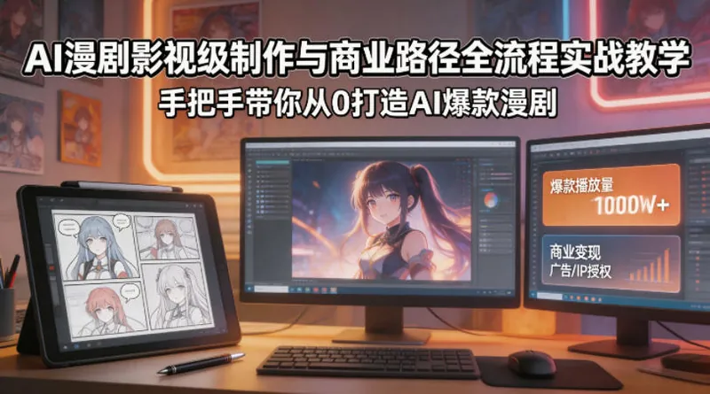 d7dcc69e056eaf31f8a1e29a0d80e614.jpeg AI漫剧影视级制作与商业路径全流程实战教学,手带你从0打造AI爆款漫剧