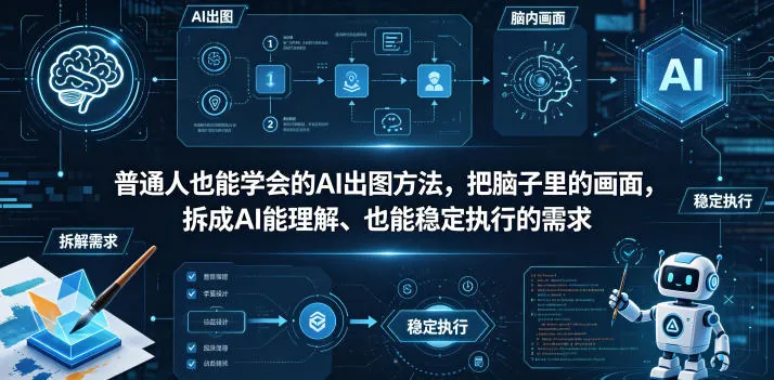 1e5bbd7c70d50020efaef74b5f7809ec.jpeg 普通⼈也能学会的AI出图⽅法,把脑子里的画面,拆成AI能理解、也能稳定执行的需求【文档】