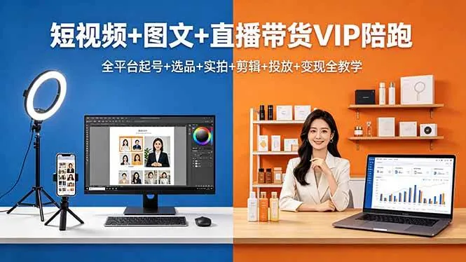 29bc187eb885778534e1de37f7f8b46b.jpeg (18319期)短视频+图文+直播带货VIP陪跑,全平台起号+选品+实拍+剪辑+投放+变现全教学