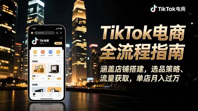 80c11ec69be6e27e3adc179b61f5c037.jpeg (16524期)TikTok电商全流程指南,涵盖店铺搭建、选品策略、流量获取,单店月入过万