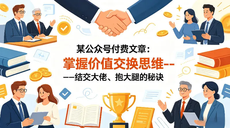 aaa391cc2c53959c3fe6f76168c8aa7f.jpeg 某公众号付费文章:掌握价值交换思维—-结交大佬、抱大腿的秘诀