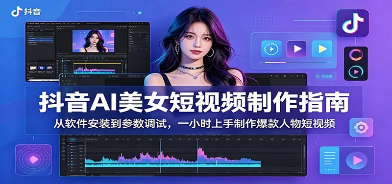 抖音AI美女短视频制作指南：从软件安装到参数调试，一小时上手制作爆款人物短视频