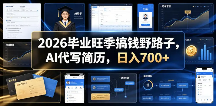 f0dc850aae1a8e7ab137bd2ed34213b4.jpeg 2026毕业旺季搞钱野路子,AI代写简历,日入700+【揭秘】