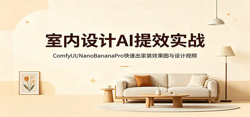 05c88f7654275be9740bc86278f1c2b8.jpeg 室内设计AI提效实战:ComfyUI/NanoBananaPro快速出家装效果图与设计视频