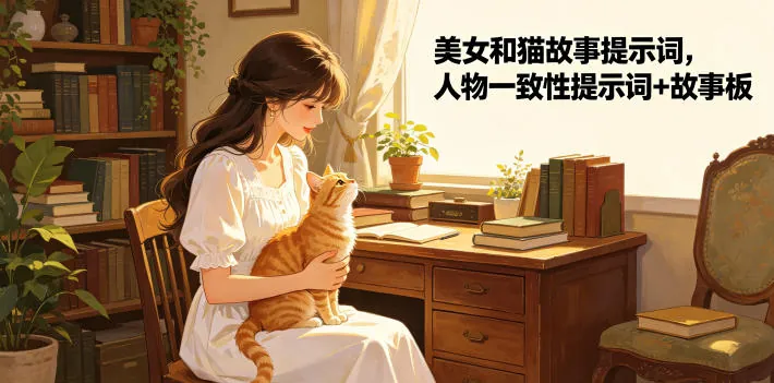 f282ab49082a56e9185ea6808ad7dc3a.jpeg 美女和猫故事提示词,人物一致性提示词+故事板