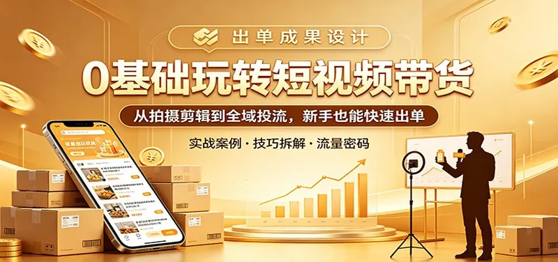 eebafe7eb5a587377c0911010fe6f183.jpeg 0基础玩转短视频带货:从拍摄剪辑到全域投流,新手也能快速出单