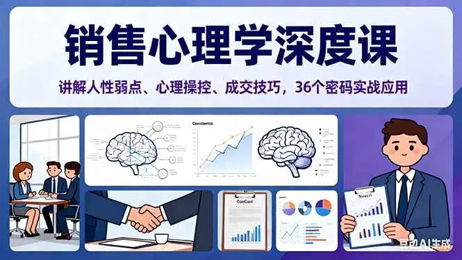 cc1b7bc9bb0282c26039e624523571f9.jpeg (16456期)销售心理学深度课,讲解人性弱点、心理操控、成交技巧,36个密码实战应用