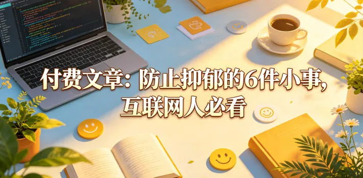 09e9bbcf273336b5056ea36452a9b6bd.jpeg 付费文章:防止抑郁的6件小事,互联网人必看!