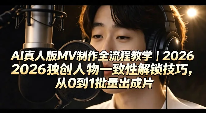ec3b6f59c3a6bca7cbc3d3a330d0d12a.jpeg AI真人版MV制作全流程教学|2026独创人物一致性解锁技巧,从0到1批量出成片