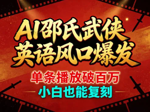 0c5ab240e5746e9aaea149c9fa455e5e.jpeg AI邵氏武侠英语风口爆发,单条播放破百万,小白也能复刻