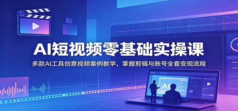 783bdfa2769025bcc37e9f27073a02fc.jpeg AI短视频零基础实操课:多款AI工具创意视频案例教学,掌握剪辑与账号全套变现流程