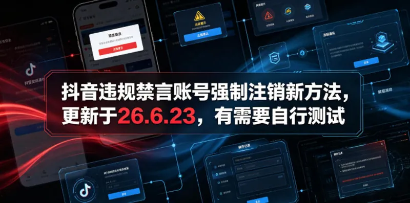 e4a39728537ce348988107d920c8a2d4.jpeg 抖音违规禁言账号强制注销新方法,更新于26.6.23,有需要自行测试