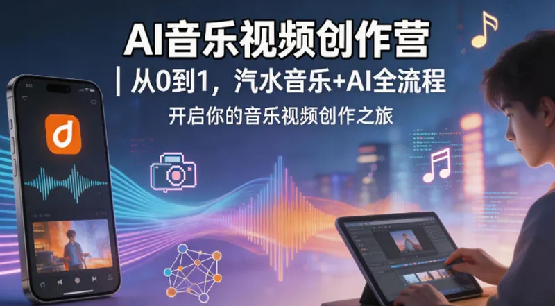 bb550a879af2ae73145faedb86f23618.jpeg AI音乐视频创作营|从0到1,汽水音乐+AI全流程,开启你的音乐视频创作之旅