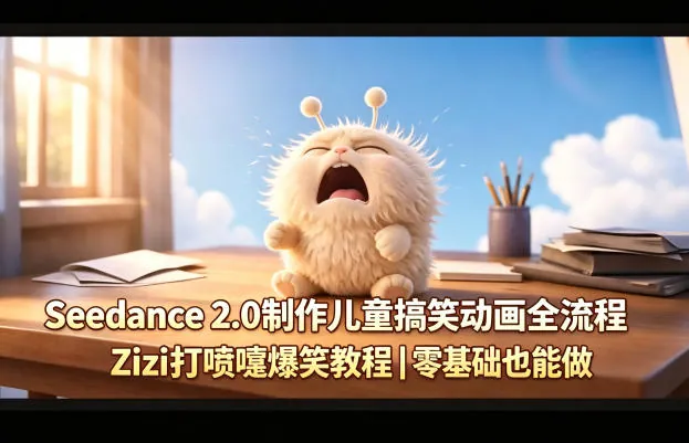 66a955e1c1d4606319af9bd63a98486e.jpeg Seedance 2.0制作儿童搞笑动画全流程Zizi打喷嚏爆笑教程|零基础也能做