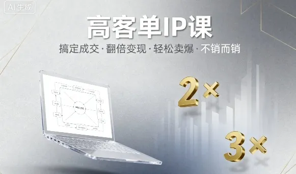 高客单IP课，搞定成交，搞定高客单IP，翻倍变现，轻松卖爆，不销而销