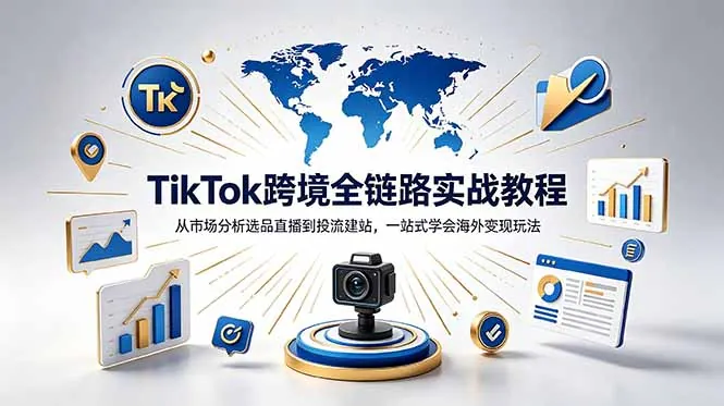 TikTok+独立站跨境基础全套教程，拆解平台盈利逻辑，新手从零跑通变现全流程