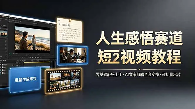 a5a141dd52f620259303958878125acb.jpeg 人生感悟赛道短视频教程,零基础轻松上手,AI文案剪辑全套实操可批量出片
