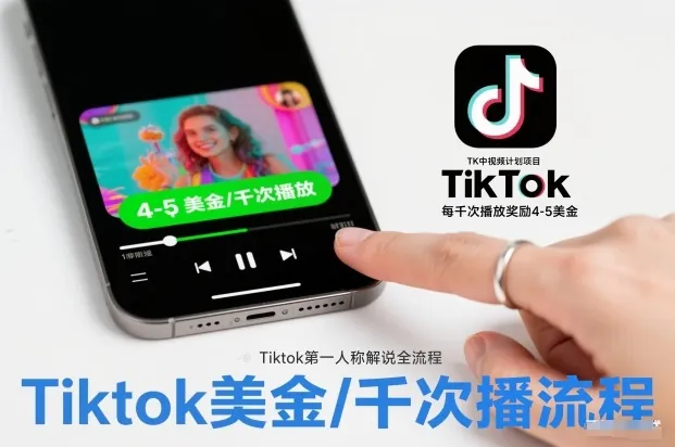 43423aba488444551a07bf1ec51fcab7.jpeg TK中视频计划项目,Tiktok第一人称解说流程,每干次播放奖励4-5美金